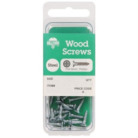 Hillman Wood Screw, #12, 3 inch, Zinc Plated Steel Flat Head 10 PK 5103098